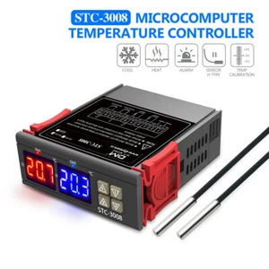 STC-3008 Temperature Controller Thermostat Incubator DC12V 24V AC110V-220V NTC - Picture 1 of 15