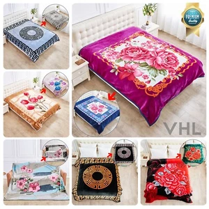 2 PLY Heavy Blankets Reversible Soft & Warm Traditional Bed Blanket King 200x240 - Picture 1 of 122