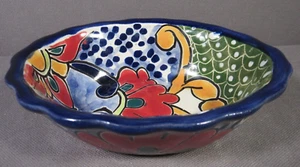 Talavera Small Oval Bowl Soap or Trinlket Dish Kitchen Serving 5.5 x 1.5" Mexico - Picture 1 of 8