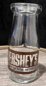 Vintage Hershey Milk Chocolate Label Glass Milk Bottle 1/2 Pint - Picture 1 of 5