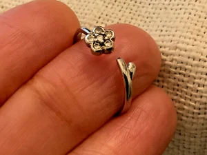 leaf floral crystal vine y2k 925 sterling silver adjustable stackable ring guard - Picture 1 of 5