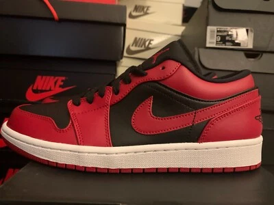 TALLA 9 Nike Air Jordan 1 Low Reverse Bred Gym rojo negro 553558 606 high chicago Foto 1 de 4