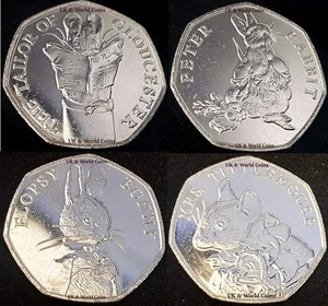 2016-2017-2018 Beatrix Potter Full 13 50p Uncirculated Coins  - Picture 1 of 2