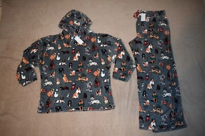 Conjunto de pijama e calça Vera Bradley Holiday Dogs cinza lã novo com etiquetas - Imagem 1 de 3