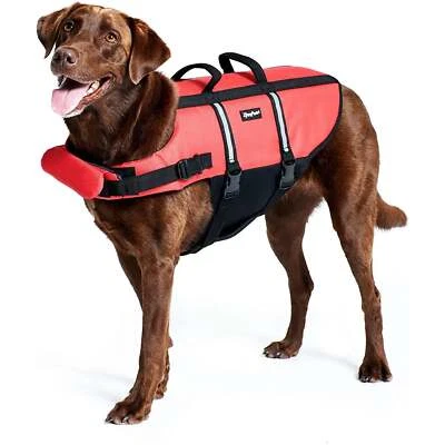 ZippyPaws Adventure Dog Lifejacket, Swimming Vest for Dogs & Puppies, Red XL - Image 1 of 4