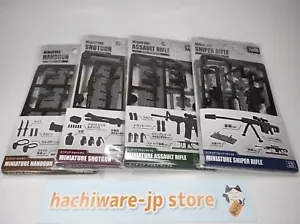 1/12 Miniatura Pistola, Fucile, Fucile da Cecchino Set di 4 Made in Japan - Foto 1 di 9