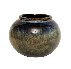 Cobalt Blue Drip Glaze Studio Art Pottery Round Bowl Glossy 5" x 4" - Picture 1 of 5