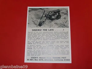 ¡WOW! Anuncio de mini bicicleta TACO vintage y raro - Imagen 1 de 1