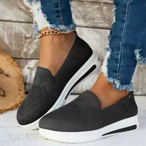 Women's Slip On Shoes Casual Mesh Walking Sneakers Comfortable Loafers Flats - Picture 1 of 29