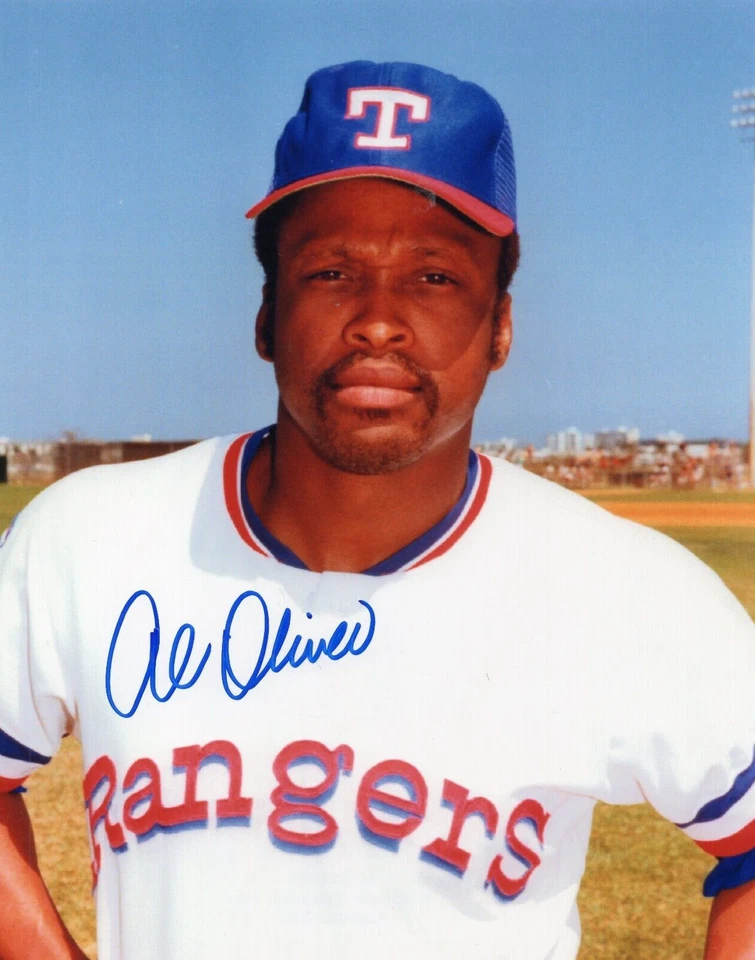 Autographed 8 X 10 Photo of Al Oliver as a Texas Ranger - Image 1 of 1