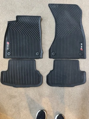 2019-2024 Genuine AUDI OEM RS5 S5 FRONT & REAR ALL WEATHER RUBBER FLOOR MATS Set Foto 1 de 4