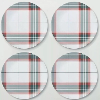 Juego 4 Platos de Melamina 8" Ensalada Magnolia Hogar y Mano Navidad Cuadros Foto 1 de 4