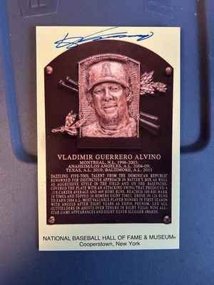 Vladimir Guerrero Autographed National Baseball Hall Of Fame Postcard COA JSA - Image 1 of 2