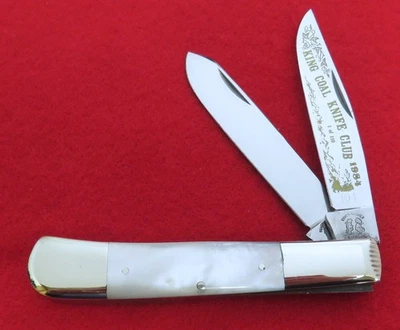 Cuchillo trampero Fightn Rooster AAA+ PERLA 1984 King Coal Knife Club Kentucky sin precio base Foto 1 de 3