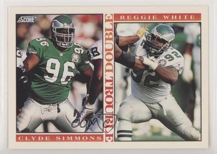 1993 Score Clyde Simmons Reggie White #416 HOF - Image 1 of 2