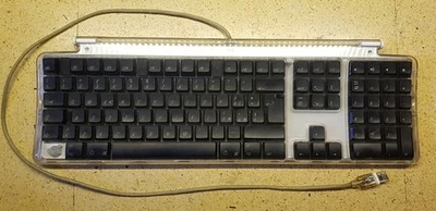 Apple M7803 PRO USB Wired Keyboard Clear Black 2000 - Tested And Working *read* - Immagine 1 di 4
