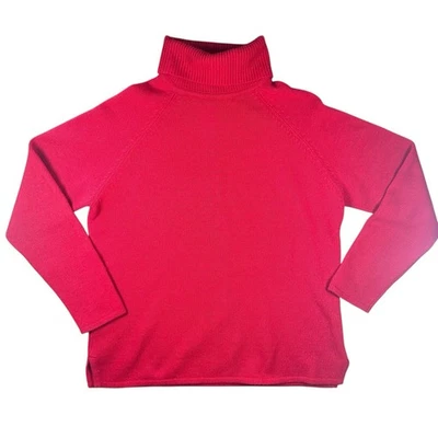 Suéter Jeanne Pierre Para Mujer M Cuello Alto Suave Rojo Lana Mezcla Angora Vacaciones Foto 1 de 4