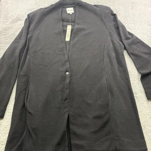 Nic + Zoe Cardigan Sweater Black Women’s Size 1X One Button Pockets MSRP $148 - Picture 1 of 6