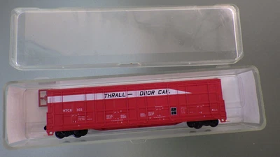 N-Train RED CABOOSE Thrall All-Door Box Car  w/ MTL's & Box THRALL DOOR CAR Co. - Image 1 of 4