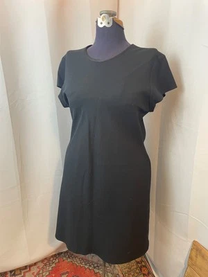 Vestido recto minimalista de lana negro años 90 vintage línea A LBD Jones New York 14 L Foto 1 de 4