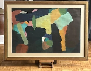 A Large Postwar Abstract oil on paper - 20th C Blow, Poliakoff influence - Picture 1 of 10