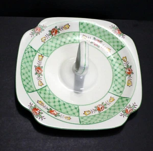 Vintage Green and White Serving Tray, Vintage Tea Tray - Picture 1 of 10
