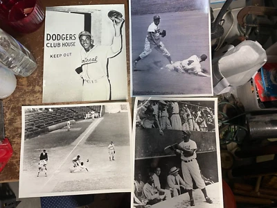 4 Jackie Robinson Glossy Photos Brooklyn Dodgers - Image 1 of 4