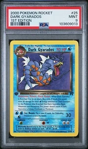 PSA 9 MINT - 🔥VINTAGE🔥 POKEMON ROCKET - DARK GYARADOS 1ST EDITION #25 - Picture 1 of 2