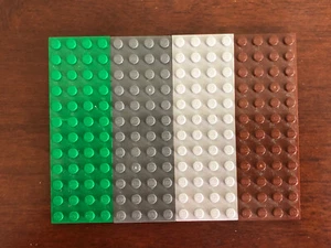 4x Lego base plate Building Board Mat 12 x 4 Studs Brown Green or Grey - Picture 1 of 1