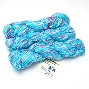 Cashmere Yarn Light Blue Mix Lot of 3 Skeins Hand Dyed Crochet Knit Baby Items - Picture 1 of 16
