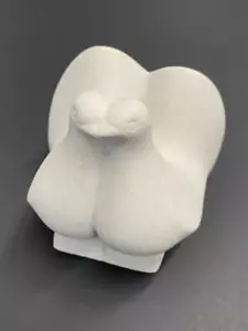Vintage Marbell Stone Art Belgium Lovebirds Doves Birds Figure Statue MCM 4.5" - Picture 1 of 8