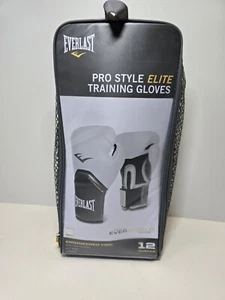 Everlast Boxing Gloves 12oz Pro Elite White MMA Kickboxing Sparring Training - Picture 1 of 2