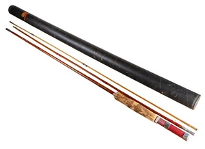 Vintage Genuine Tonkin Cane Ike Walton Bamboo Fly Fishing Rod 3-Piece w/ Case - Picture 1 of 7