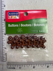 Buttons Cookie 6pc ArtMinds Tiny Treasures Christmas Mini Decor Miniature - Picture 1 of 3