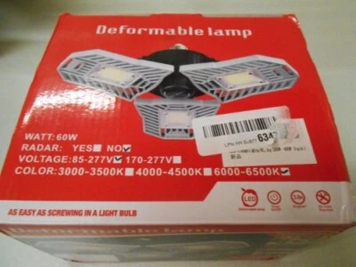 LED Garage Lights, 60W Adjustable Trilights LED Garage Ceiling Light Fixture - Image 1 of 4