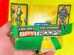 2003 HASBRO GI JOE SPY TROOPS LADY JAYE IRON GRENADIER BLISTER PACK CARD BACK - Picture 1 of 7