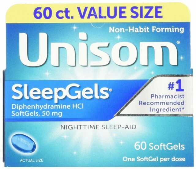 Unisom SleepGels Diphenhydramine HCL 50mg - 60 SoftGels