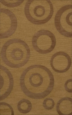 Yellow Transitional Bubbles Rings Area Rug Circles DV5 - Image 1 of 2
