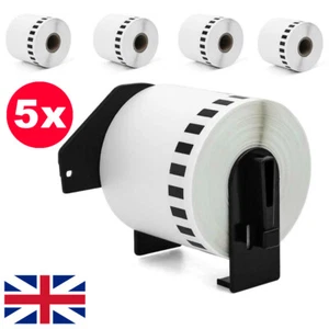 5X 62MM PRINTER LABELS COMPATIBLE WITH BROTHER QL-560 QL-570 DK22205 DK-22205 - Picture 1 of 6
