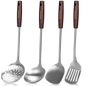 4 Pack Stainless Steel Wok Spatula Set Kitchen Cooking Utensils Cookware Set - Picture 1 of 7