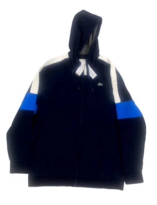 NEW Lacoste Sport Big & Tall Full Zip Hoodie Jacket Blue White Mens SH3299 - Image 1 of 4