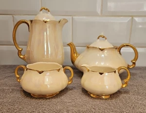 Ellgreave Pottery Lustreware Pearlescent tea & Coffee Pot creamer & sugar bowl - Picture 1 of 23