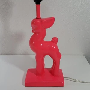 Pink Lamp Urban Outfitters Doe Deer Art Nursery Decor TESTED WORKS  - Picture 1 of 12
