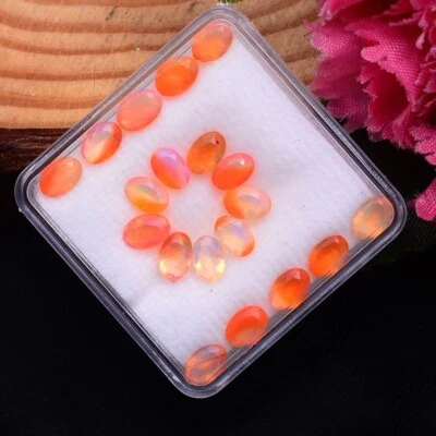 Lote atacado de 19 peças de pedras preciosas de opala etíope natural corte facetado oval 6mm*4mm - Imagem 1 de 4