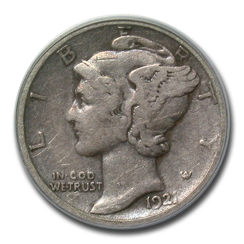 1921-D Mercury Dime Fine-12 PCGS - SKU #88610 Cover