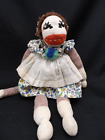 Vintage 1960's Sock Monkey Original Handmade 18" w/Floral Dress MCM Toy