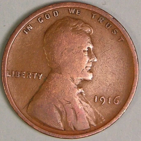1916 P - Lincoln Wheat Penny - G/VG Cover