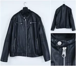 Chaqueta para Hombre Talla 2XL Negra C&A Motociclista Informal Bombardero Moderno, Nueva - Imagen 1 de 12