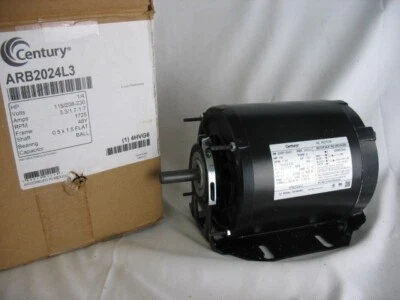 Century ARB2024L3 Blower Motor 1/4 HP, 1725 Rpm, 1PH, 115/208-230V, 48Y Fr - NEW - Image 1 of 4