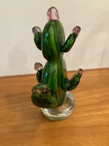 Grande cactus fiorito in vetro artistico di Murano vintage - Foto 1 di 17